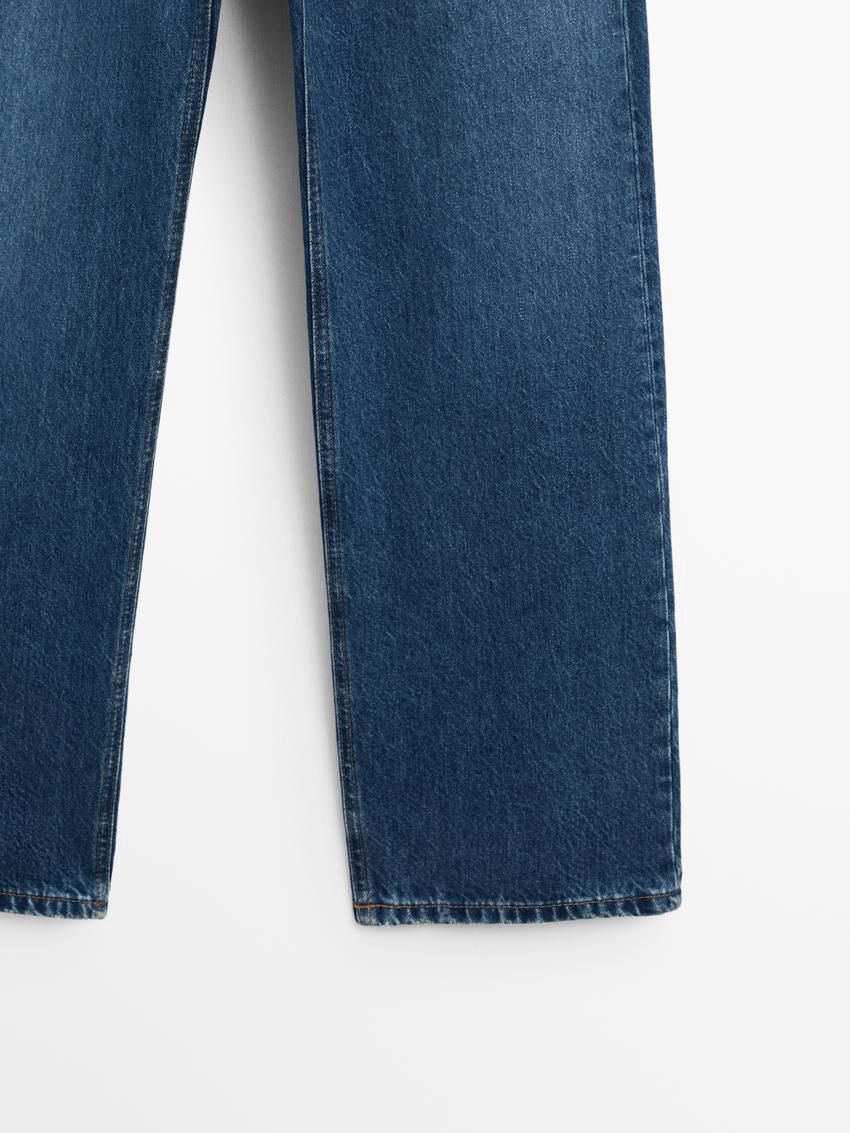 Massimo Dutti Straight Fit High-waist Women Jeans Blue | US-OC5802916