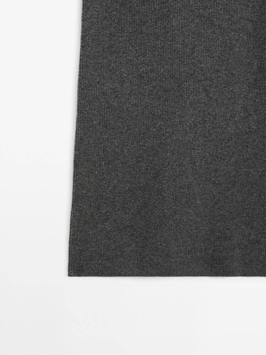 Massimo Dutti Straight Knit Co-ord Midi Women Skirts Dark Grey | US-QB4863790