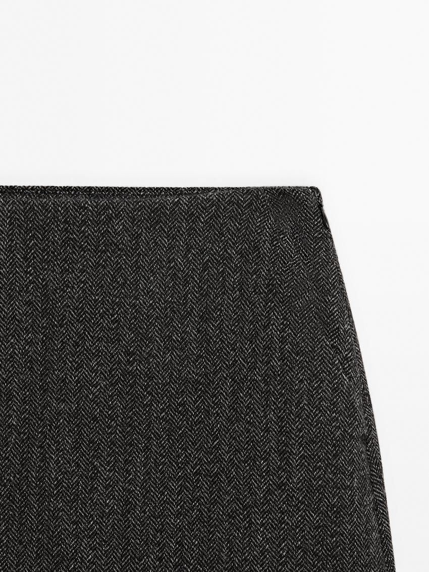 Massimo Dutti Straight Mini Women Skirts Dark Grey | US-AZ6709853