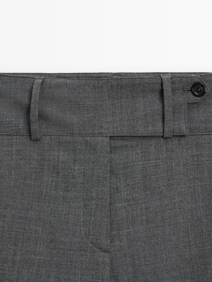 Massimo Dutti Straight With Wide Waistband Women Trousers Dark Grey | US-HW8649132