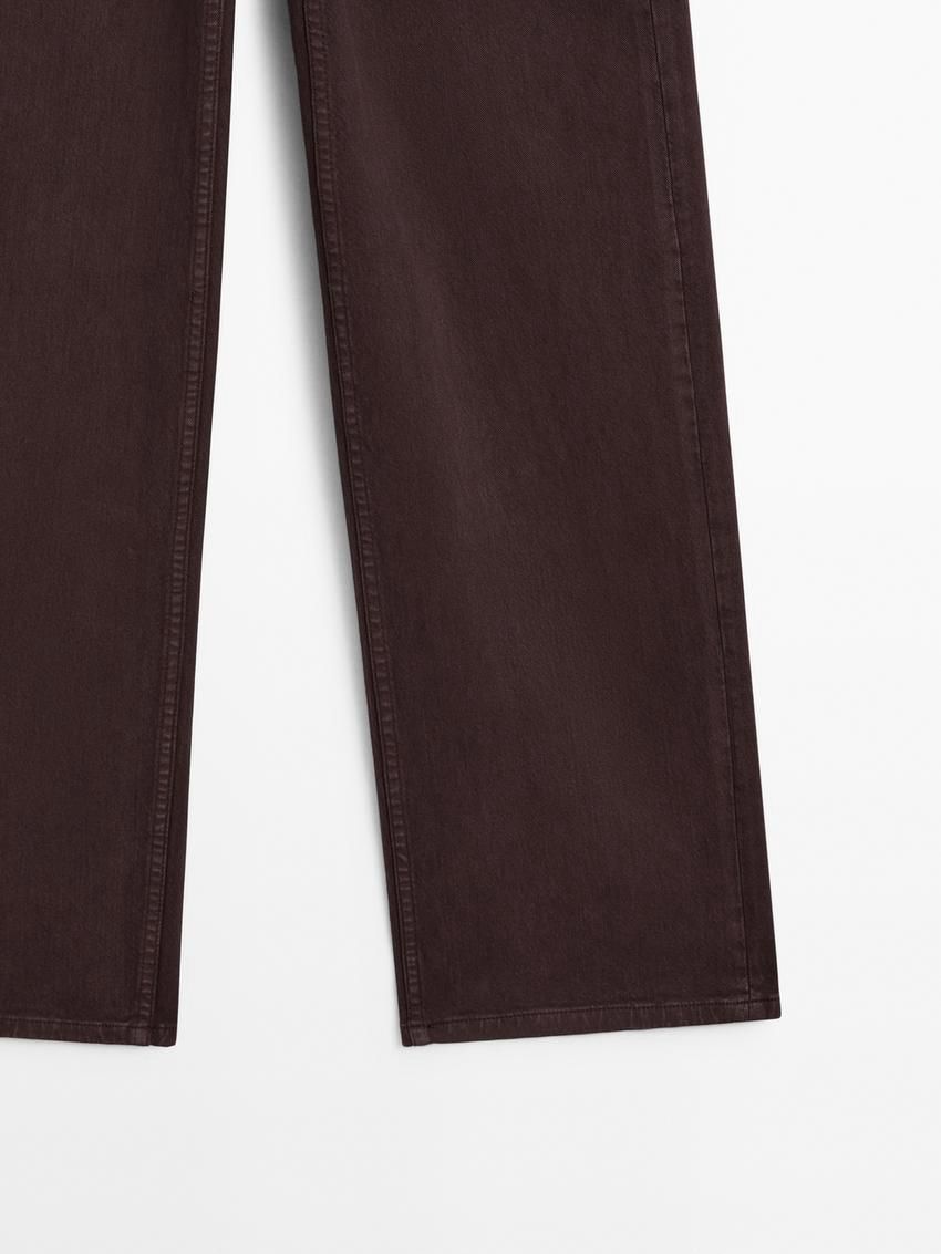 Massimo Dutti Straight-fit With Pockets Women Jeans Burgundy | US-NX7453268