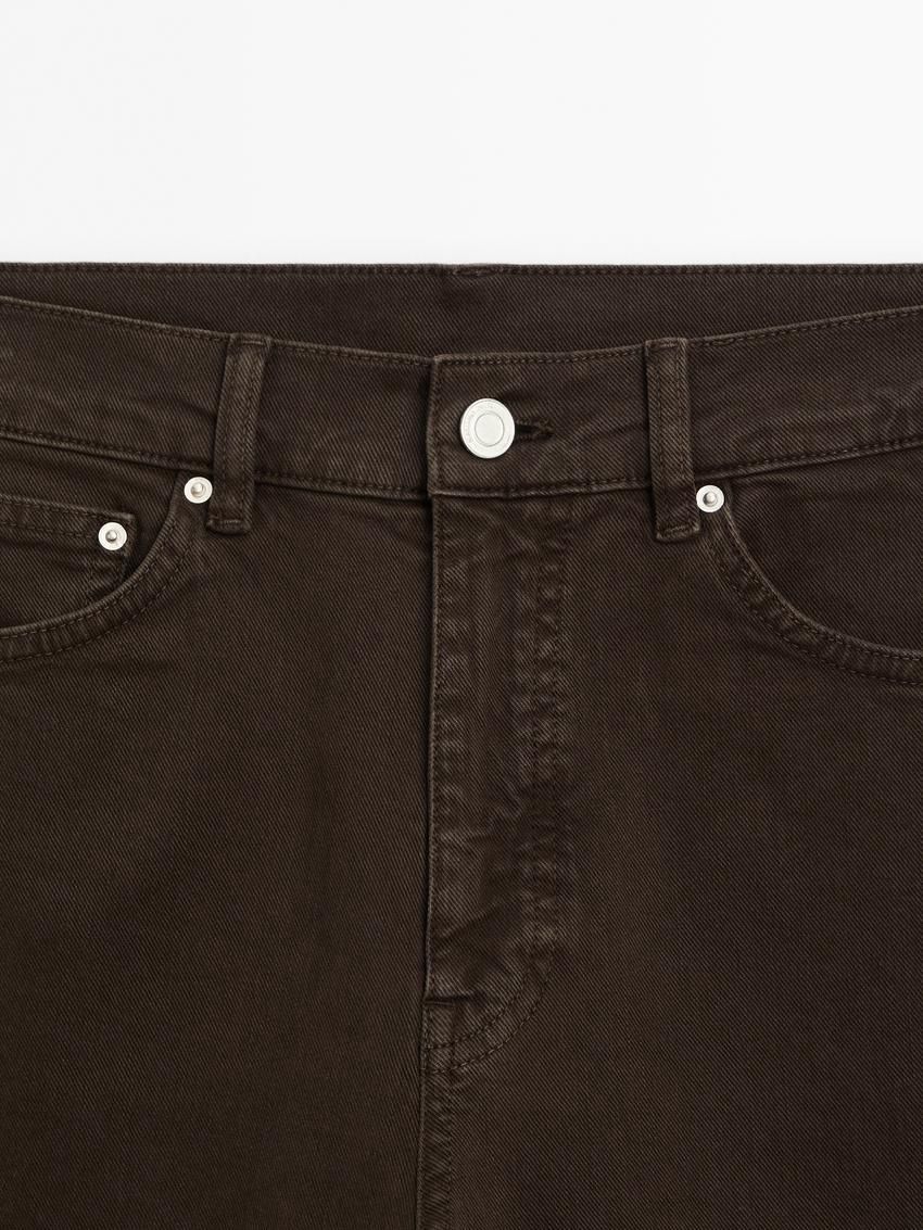 Massimo Dutti Straight-fit With Pockets Women Jeans Dark Brown | US-DB4739561