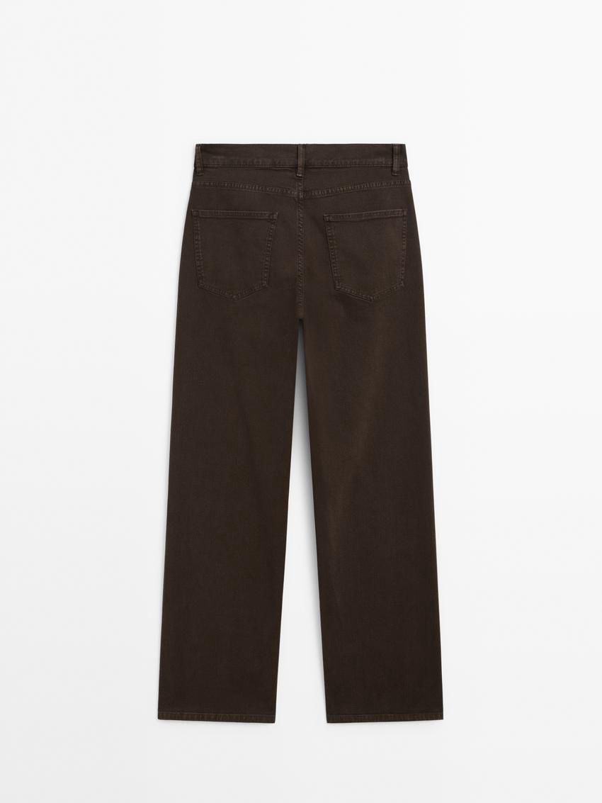 Massimo Dutti Straight-fit With Pockets Women Jeans Dark Brown | US-DB4739561
