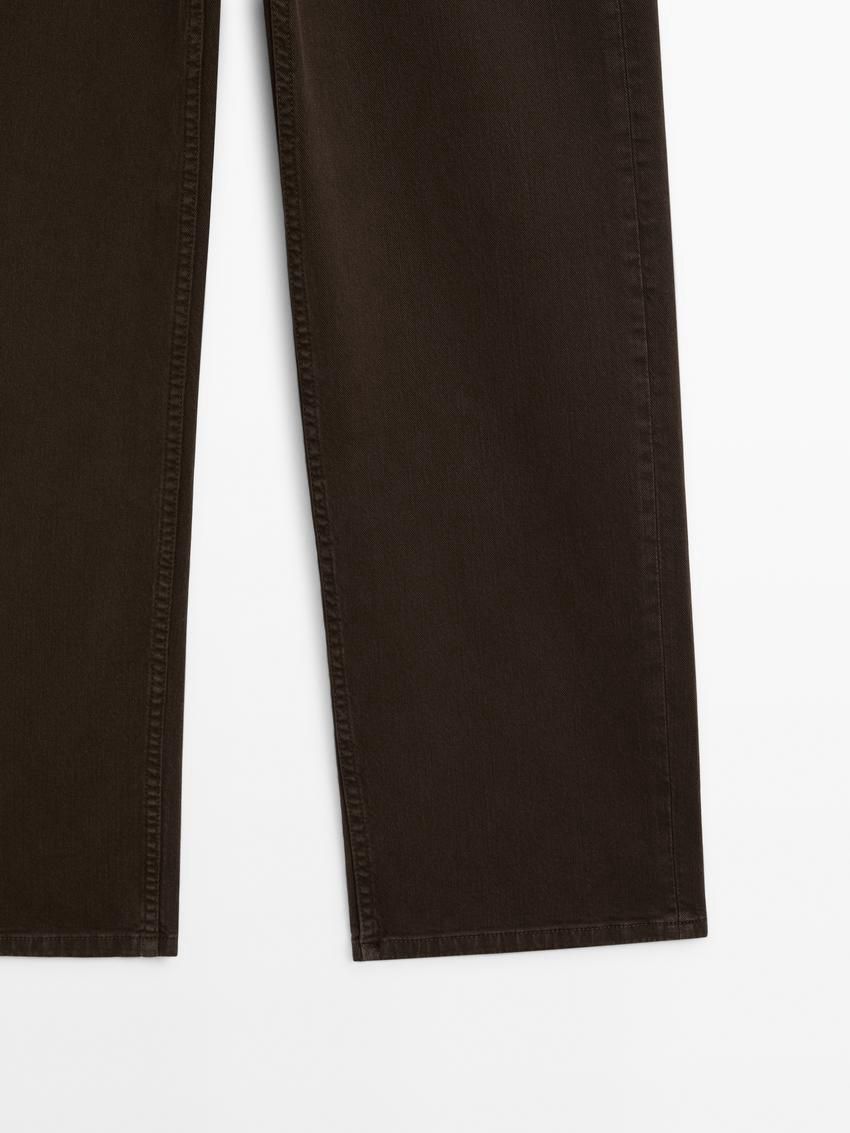 Massimo Dutti Straight-fit With Pockets Women Jeans Dark Brown | US-DB4739561