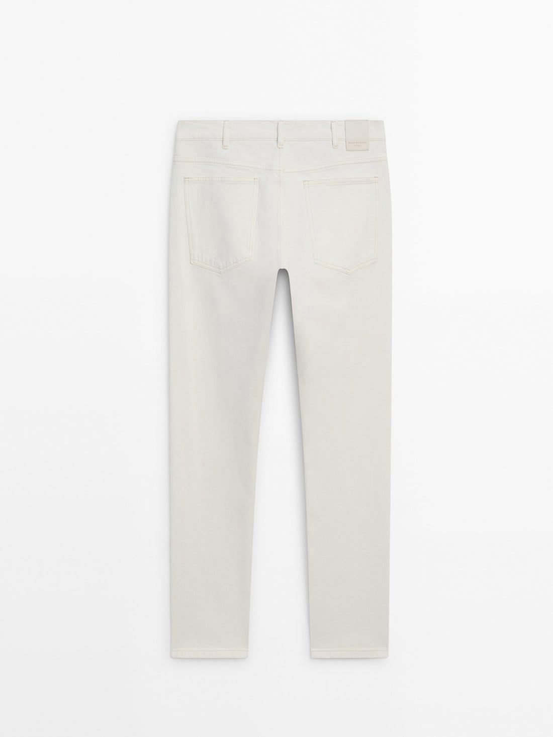 Massimo Dutti Straight-leg Cotton Blend - Studio Men Trousers Cream | US-XZ9048613