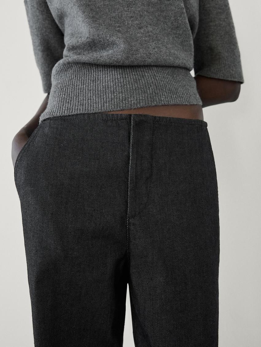 Massimo Dutti Straight-leg Formal Women Jeans Dark Grey | US-RQ0572369