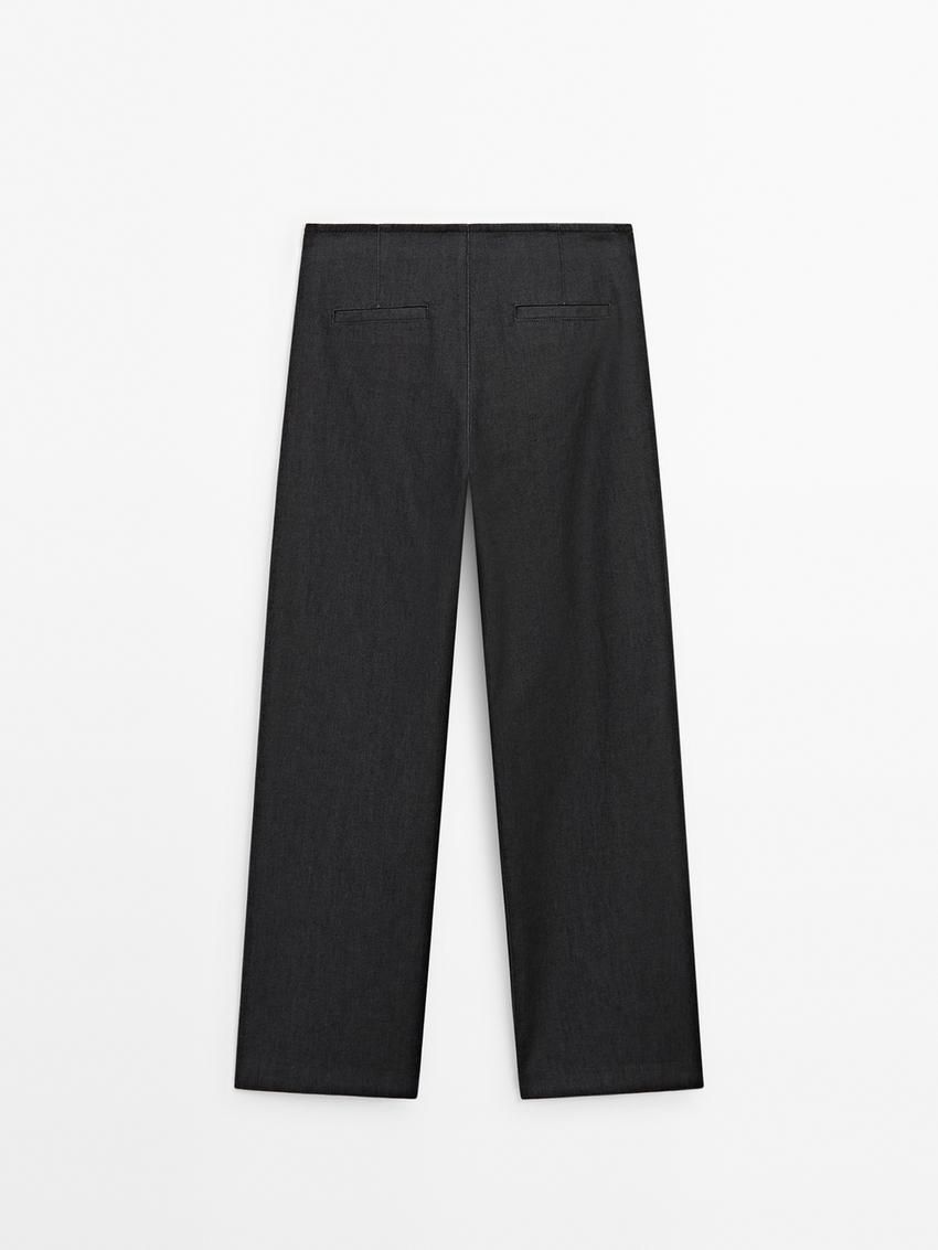 Massimo Dutti Straight-leg Formal Women Jeans Dark Grey | US-RQ0572369