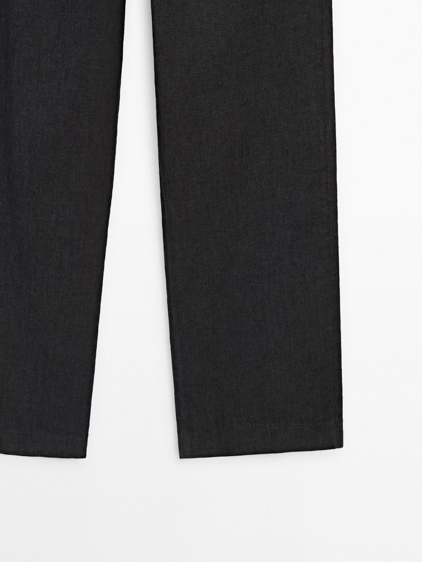 Massimo Dutti Straight-leg Formal Women Jeans Dark Grey | US-RQ0572369