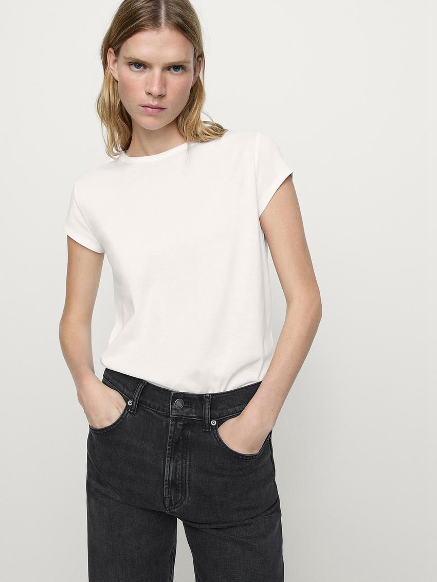 Massimo Dutti Straight-leg High-waist Women Jeans Black | US-YN1629308