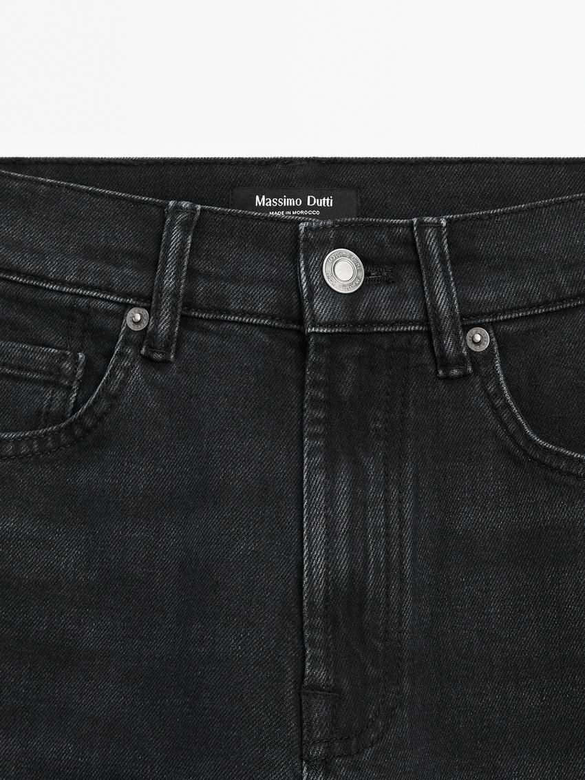 Massimo Dutti Straight-leg High-waist Women Jeans Black | US-YN1629308