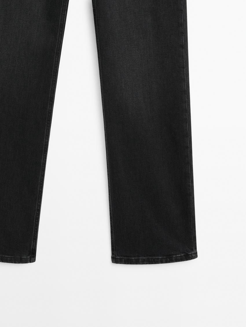 Massimo Dutti Straight-leg High-waist Women Jeans Black | US-YN1629308