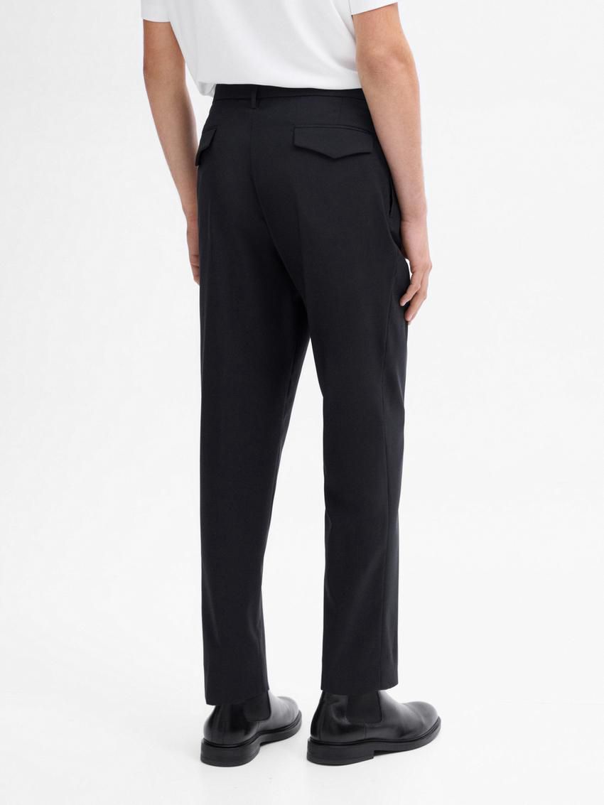 Massimo Dutti Straight-leg In Cool Wool Men Trousers Navy | US-HF8530641