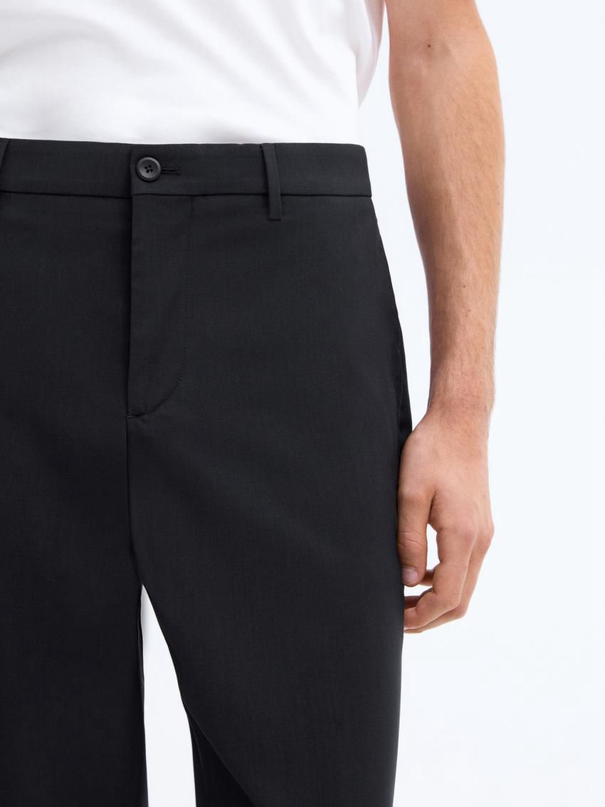 Massimo Dutti Straight-leg In Cool Wool Men Trousers Navy | US-HF8530641