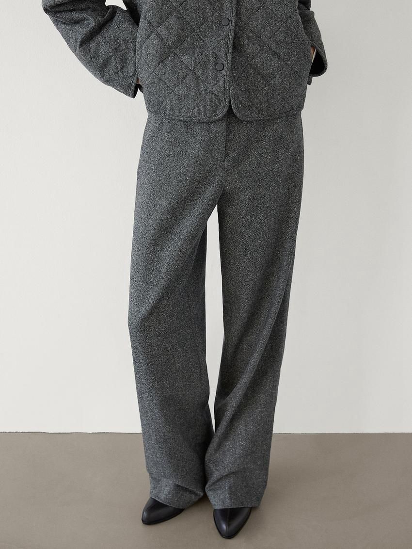Massimo Dutti Straight-leg Knickerbocker Yarn Effect Women Trousers Grey | US-HJ2358147
