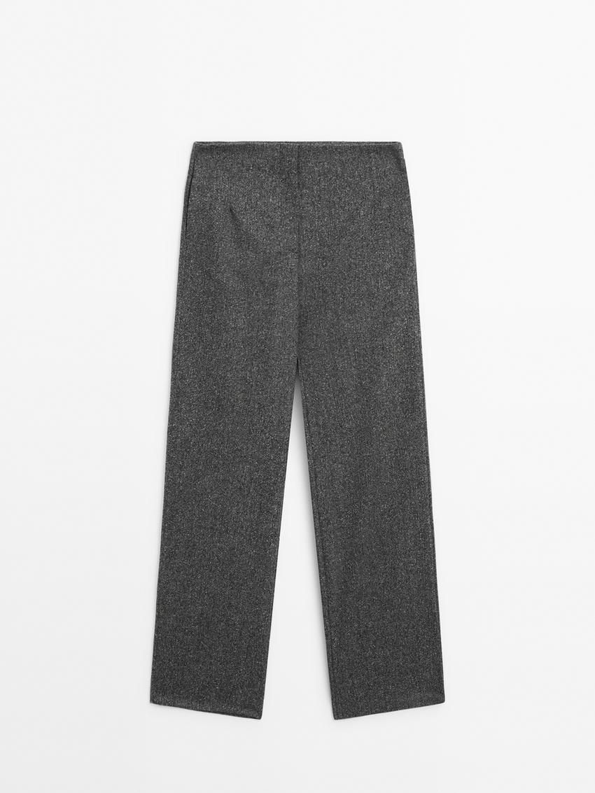 Massimo Dutti Straight-leg Knickerbocker Yarn Effect Women Trousers Grey | US-HJ2358147