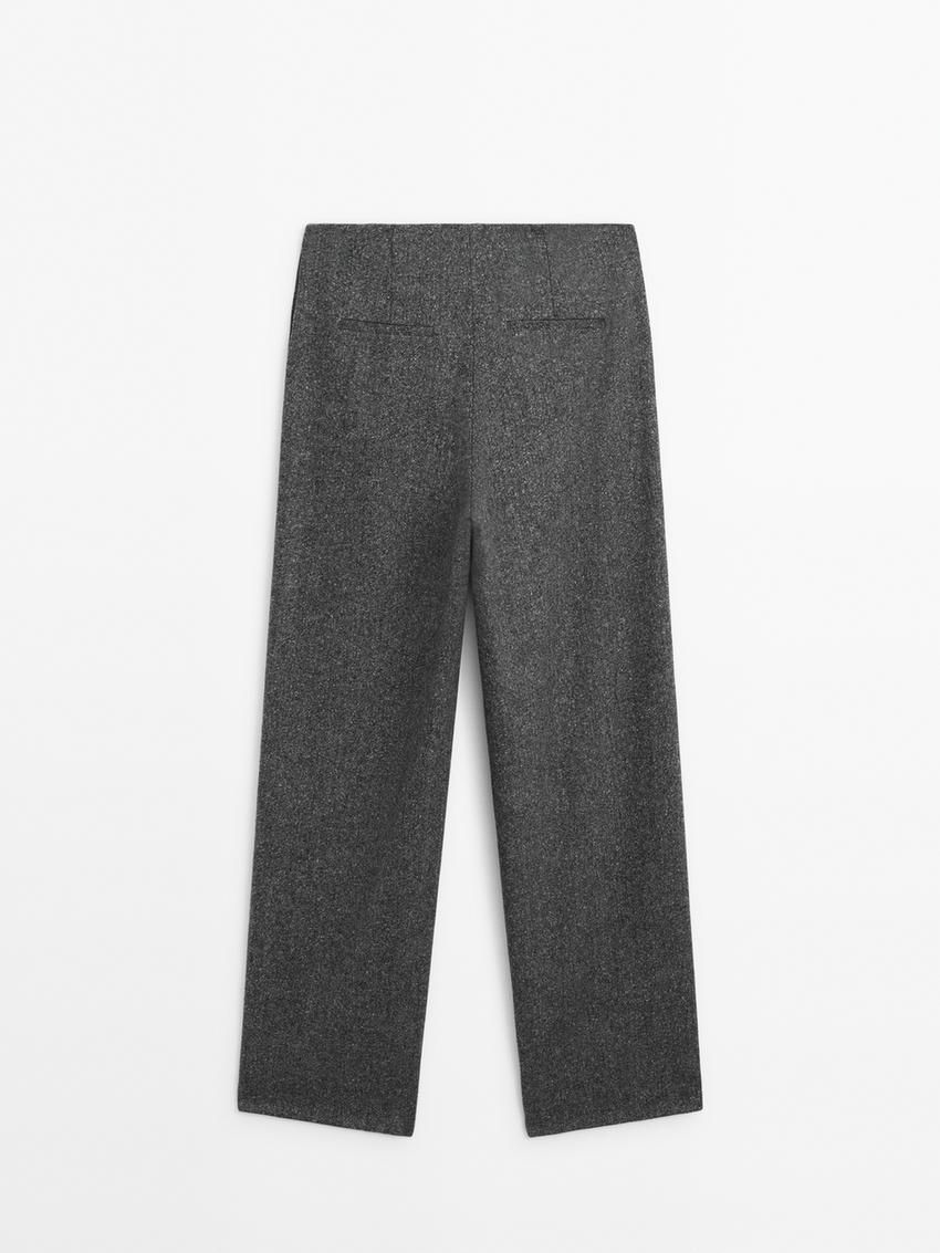 Massimo Dutti Straight-leg Knickerbocker Yarn Effect Women Trousers Grey | US-HJ2358147