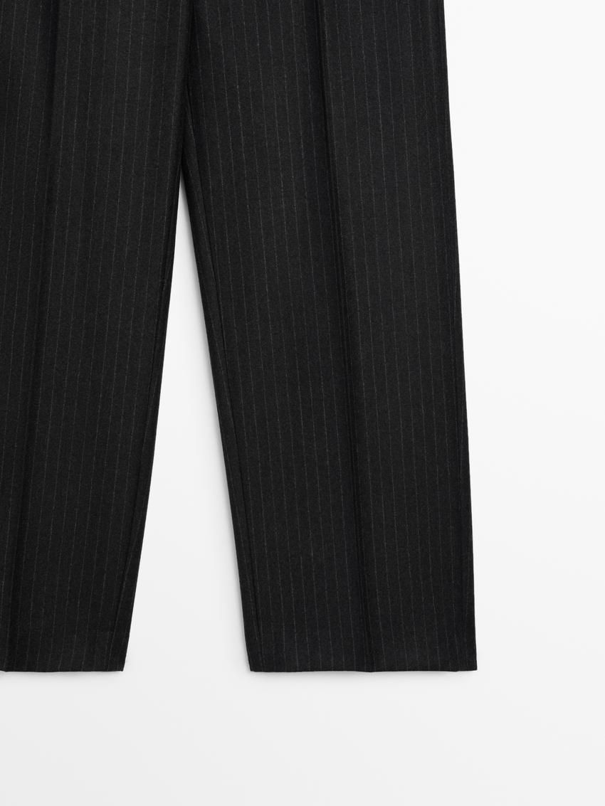 Massimo Dutti Straight-leg Pinstripe Co-ord Women Trousers Dark Grey | US-GH1307892