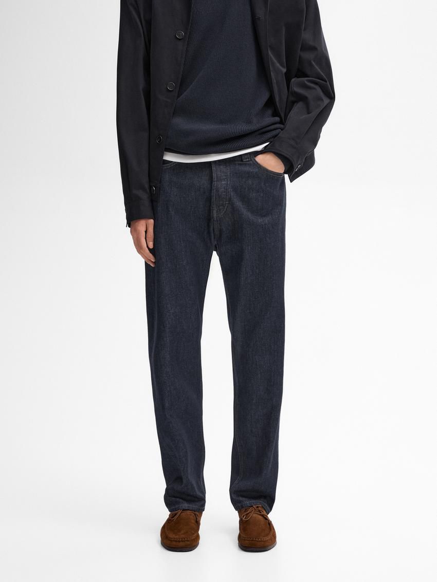 Massimo Dutti Straight-leg Rinse Wash Men Jeans Indigo | US-KX8706351