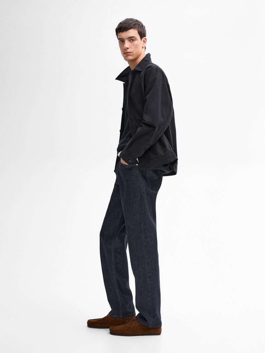 Massimo Dutti Straight-leg Rinse Wash Men Jeans Indigo | US-KX8706351