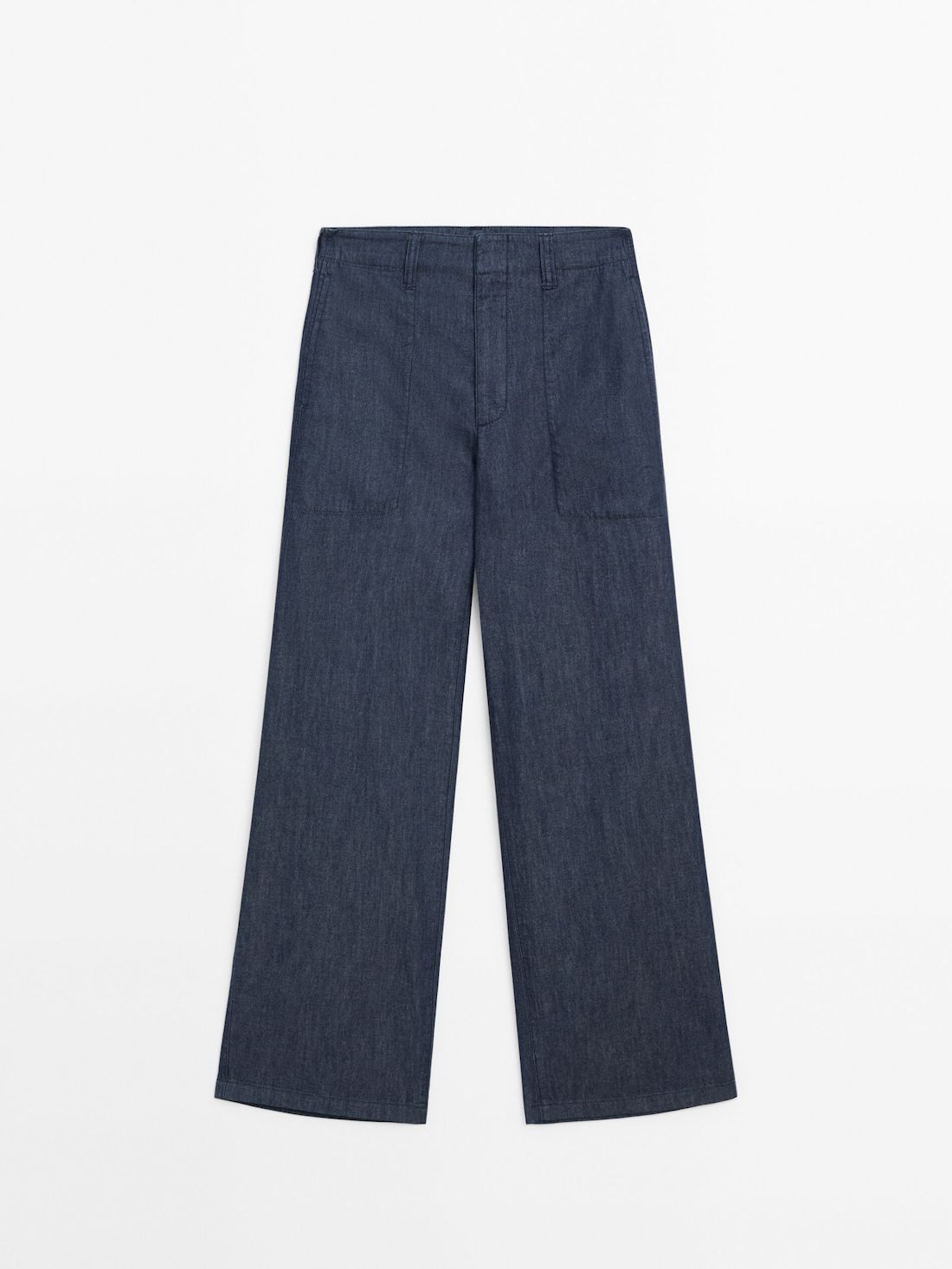 Massimo Dutti Straight-leg With Pocket Detail Women Jeans Dark Blue | US-IU6713058