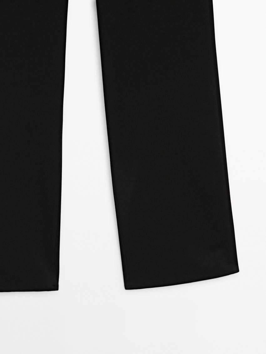 Massimo Dutti Straight-leg With Pocket Details Women Trousers Black | US-UZ3786259