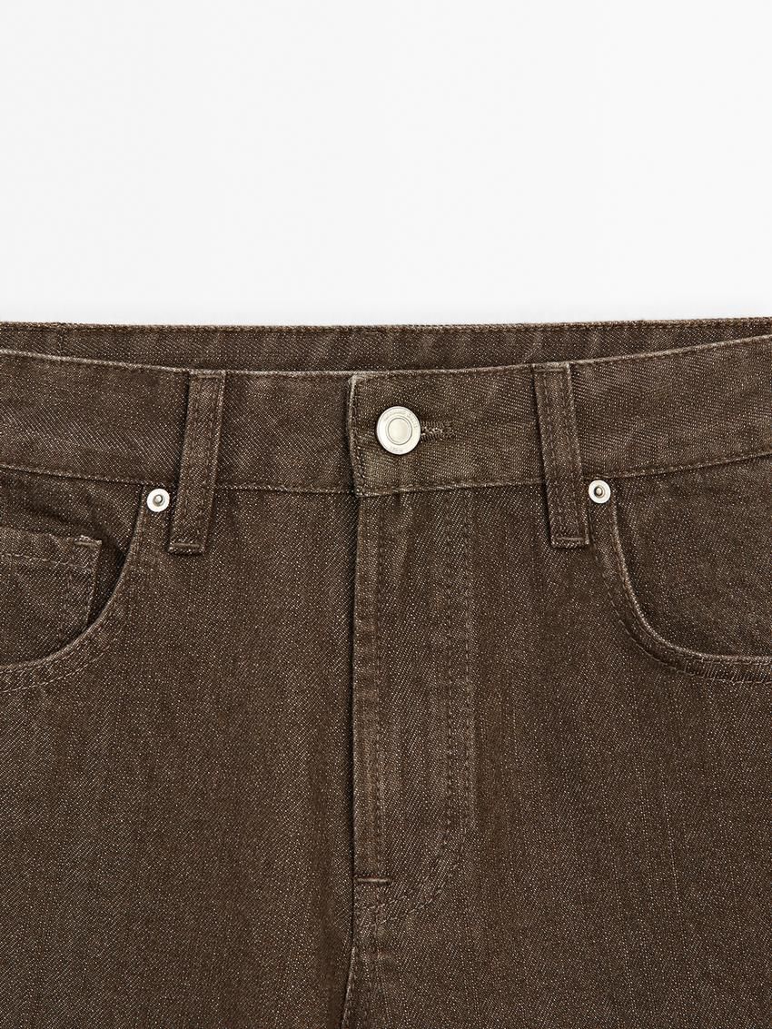 Massimo Dutti Straight-leg Women Jeans Dark Brown | US-BK6308947