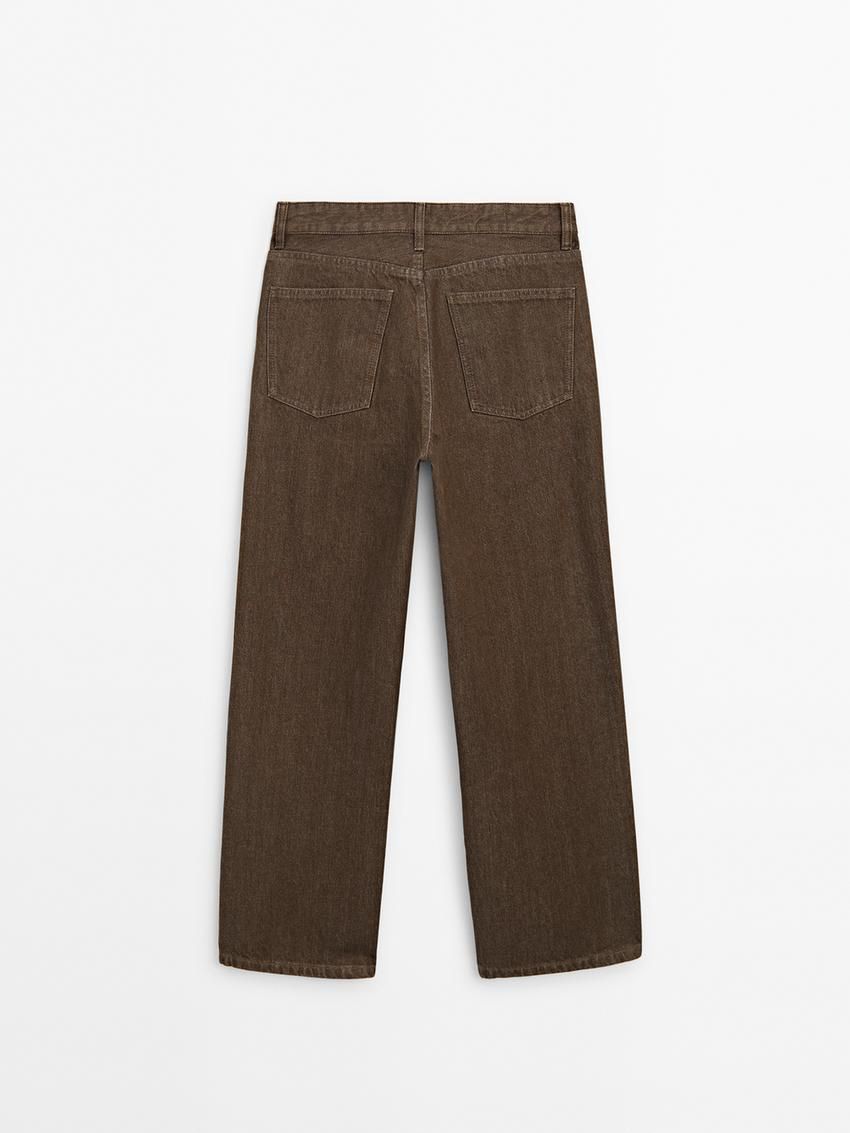 Massimo Dutti Straight-leg Women Jeans Dark Brown | US-BK6308947