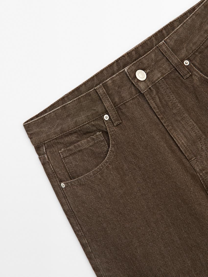 Massimo Dutti Straight-leg Women Jeans Dark Brown | US-BK6308947