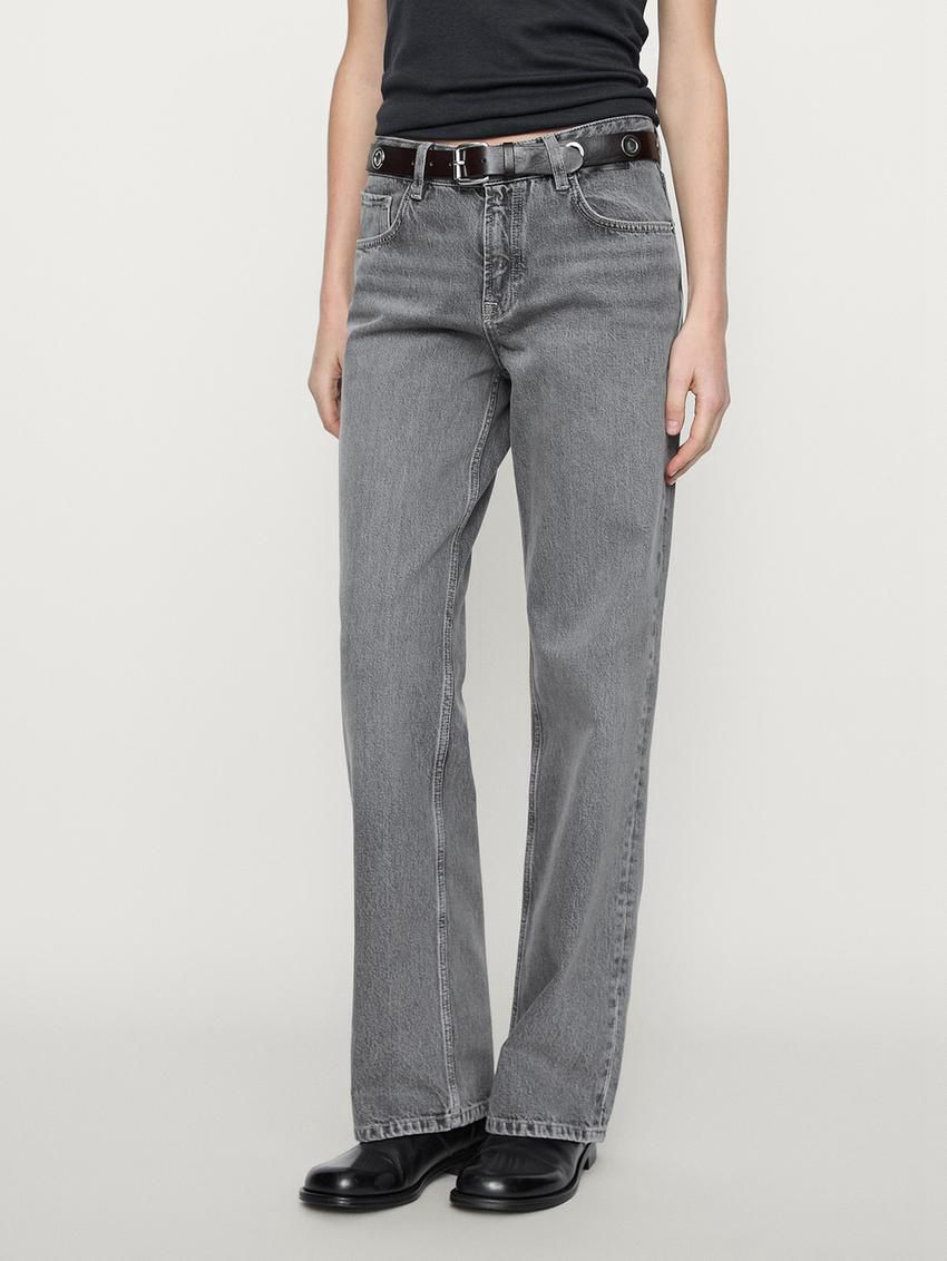 Massimo Dutti Straight-leg Women Jeans Grey | US-LN8534729