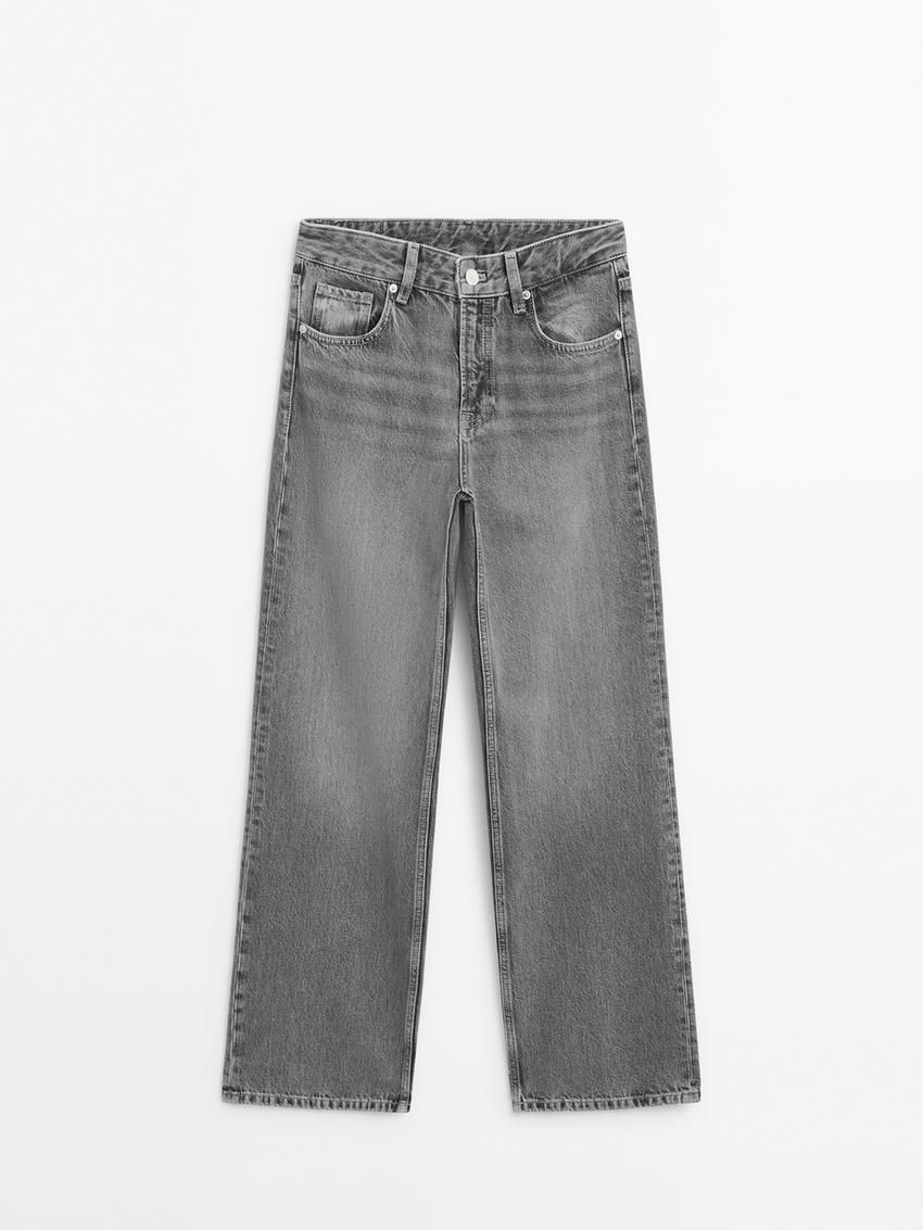 Massimo Dutti Straight-leg Women Jeans Grey | US-LN8534729