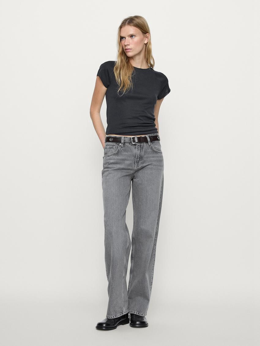 Massimo Dutti Straight-leg Women Jeans Grey | US-LN8534729
