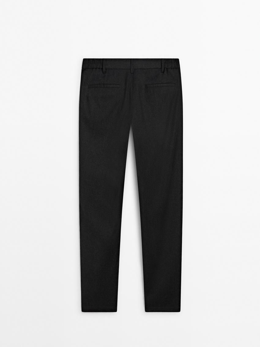 Massimo Dutti Straight-leg Wool Blend Men Trousers Dark Grey | US-GR6923180