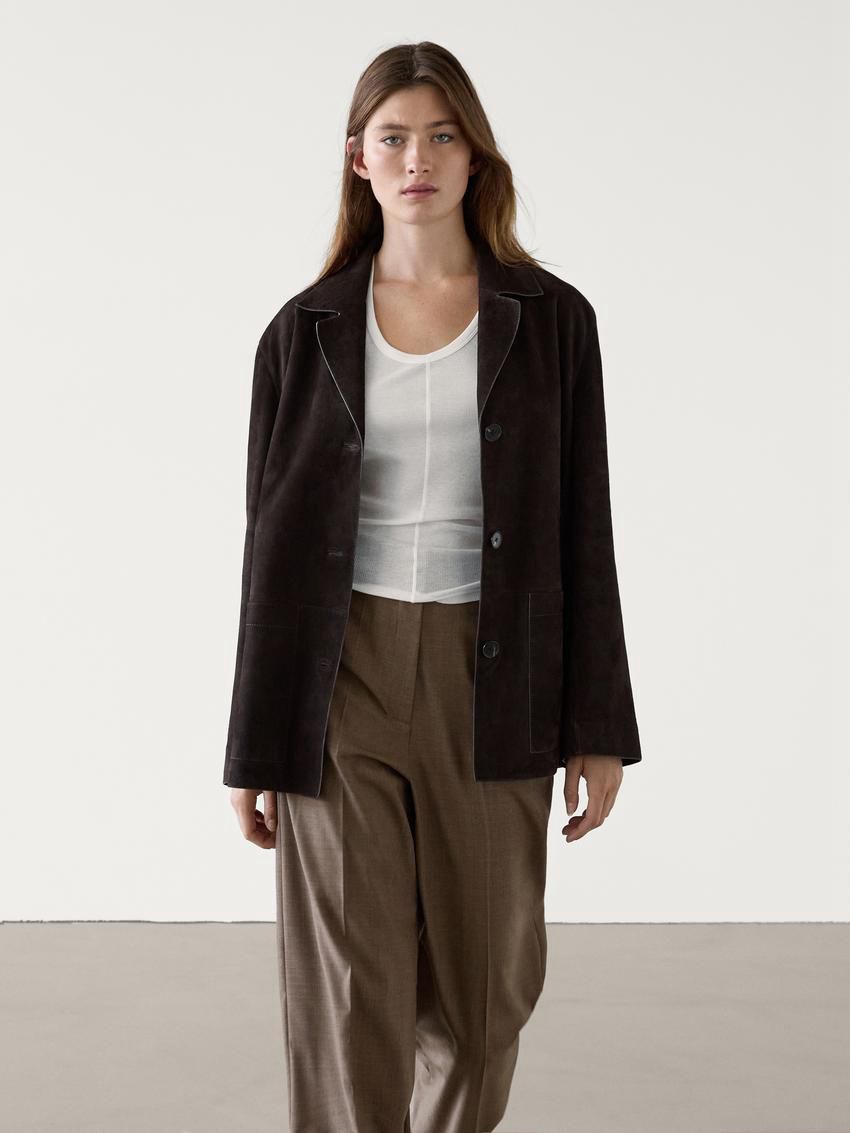 Massimo Dutti Straight-leg Wool Women Trousers Brown Beige | US-CP0145273