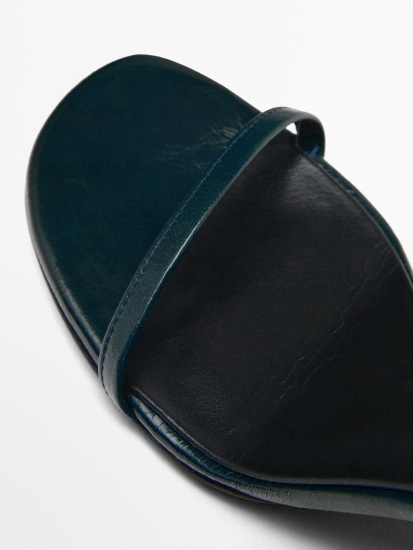 Massimo Dutti Strap - Studio Women Heeled Sandals Dark Green | US-PB6183907