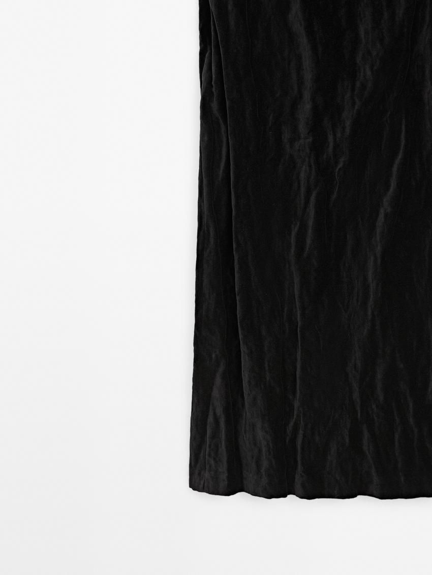 Massimo Dutti Strapless Women Dress Black | US-JS7159603