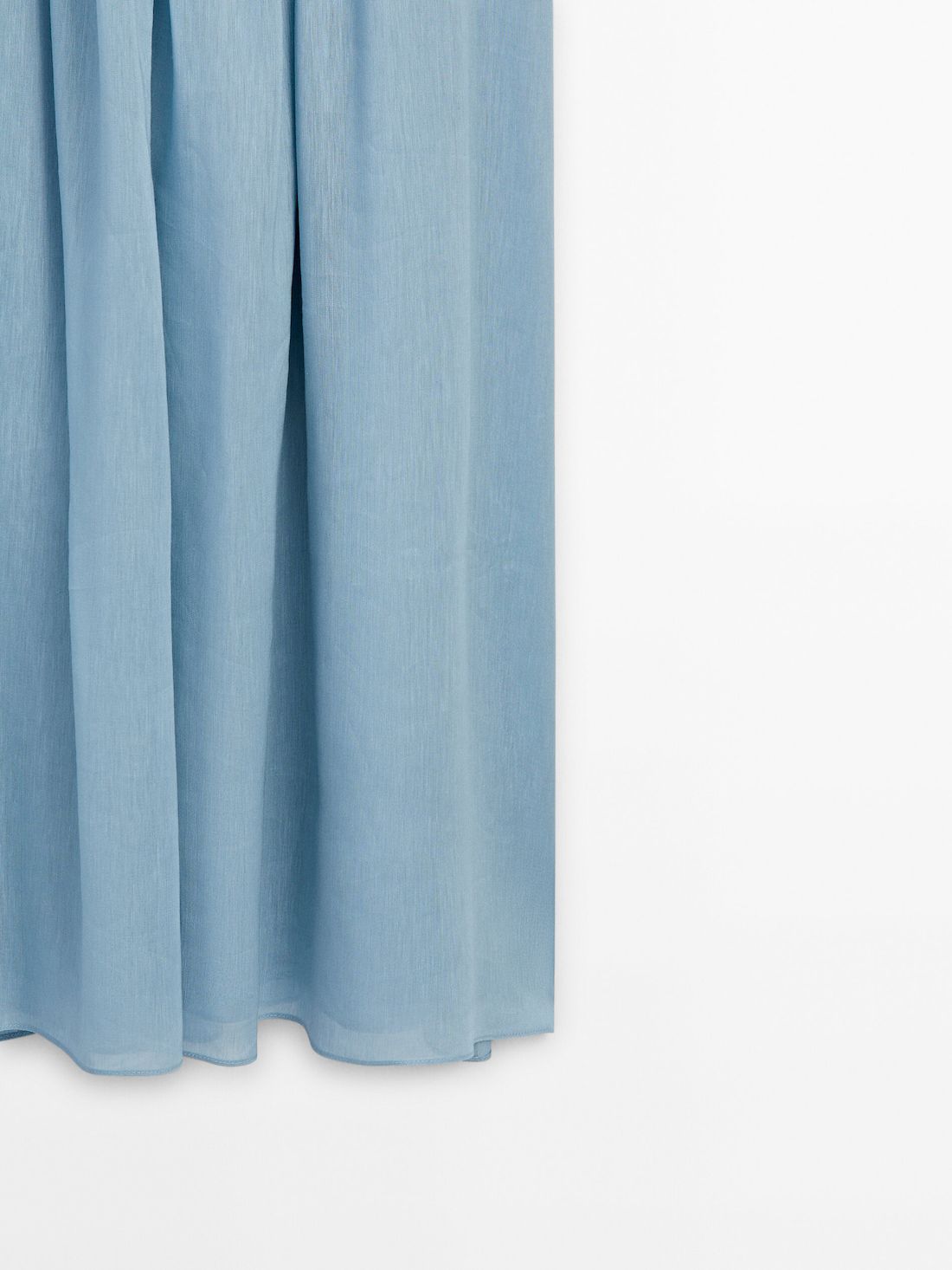 Massimo Dutti Strappy Midi With Box Pleat Details Women Dress Light Blue | US-CQ8634957