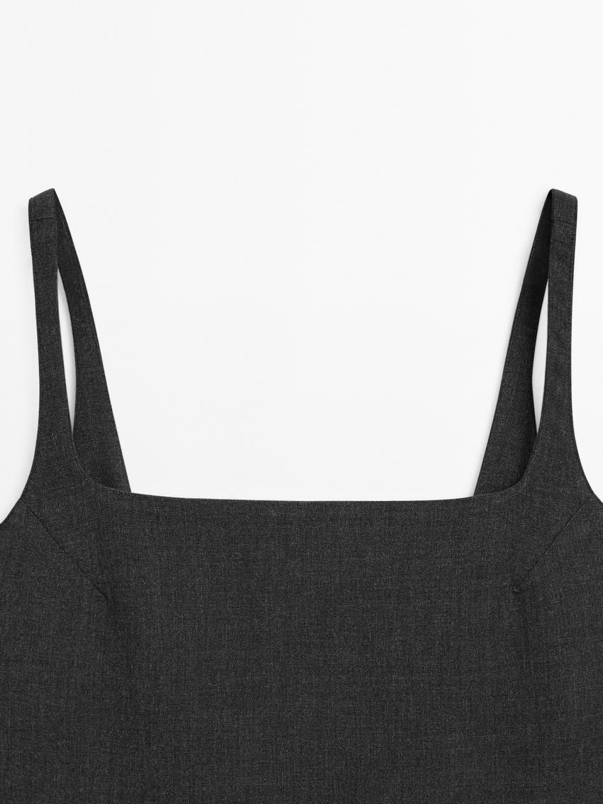 Massimo Dutti Strappy Mini Women Dress Dark Grey | US-BA4096752