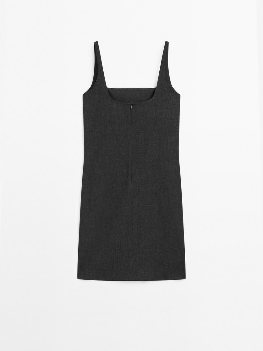 Massimo Dutti Strappy Mini Women Dress Dark Grey | US-BA4096752