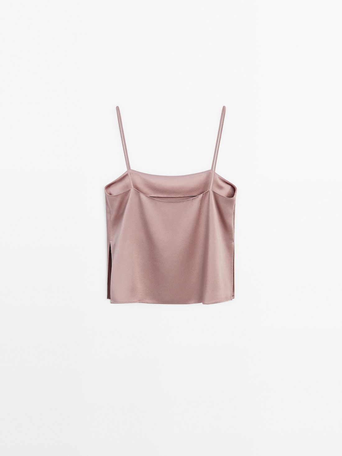 Massimo Dutti Strappy Satin Women Top Pink | US-XW8046795