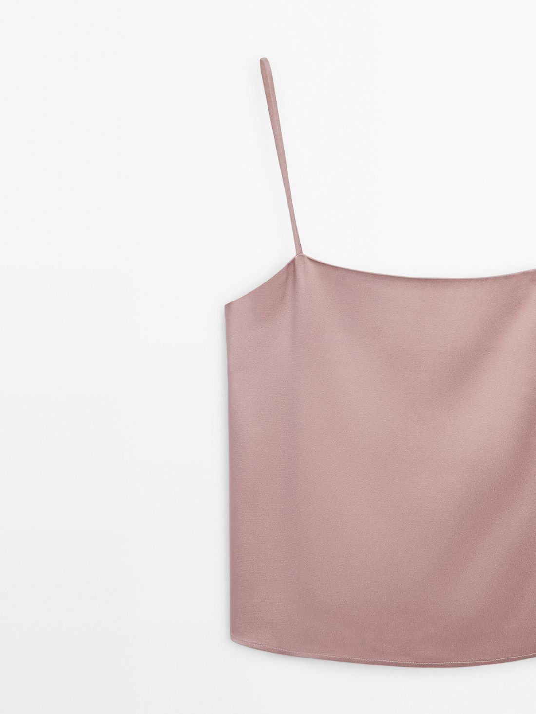 Massimo Dutti Strappy Satin Women Top Pink | US-XW8046795