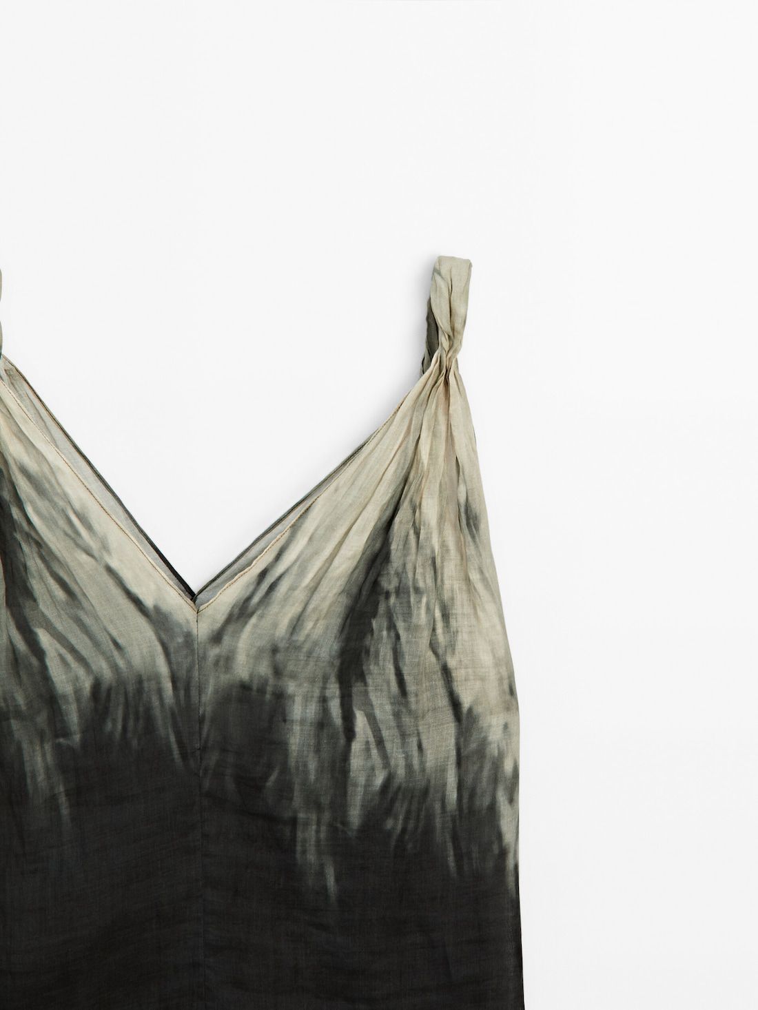 Massimo Dutti Strappy Tie-dye Print Co-ord Women Top Dark Green | US-BU7386120