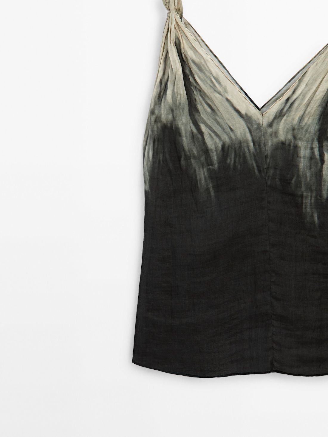 Massimo Dutti Strappy Tie-dye Print Co-ord Women Top Dark Green | US-BU7386120