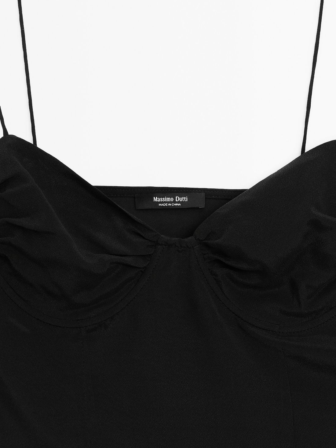 Massimo Dutti Strappy With Underwire Detail Women Top Black | US-OZ8165973