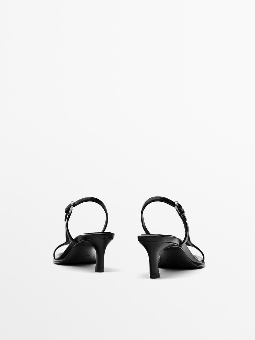 Massimo Dutti Strappy Women Heeled Sandals Black | US-LD2751634