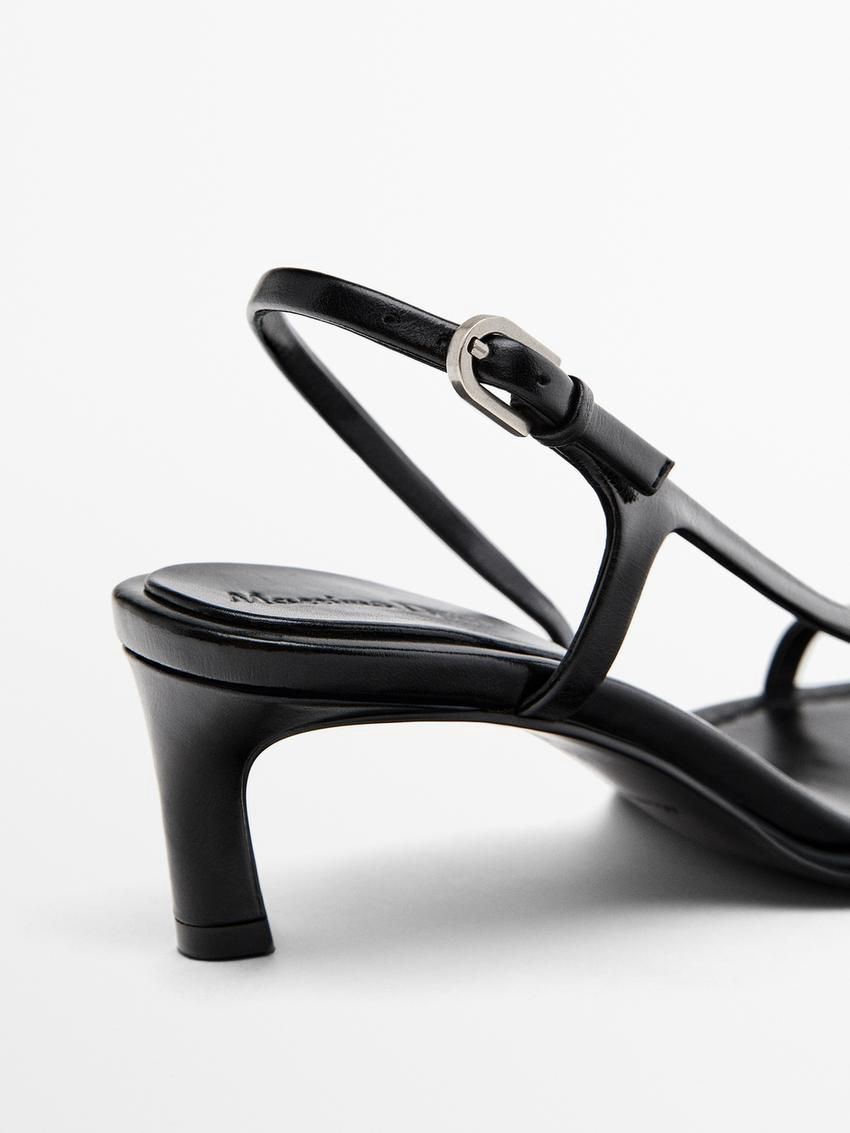 Massimo Dutti Strappy Women Heeled Sandals Black | US-LD2751634
