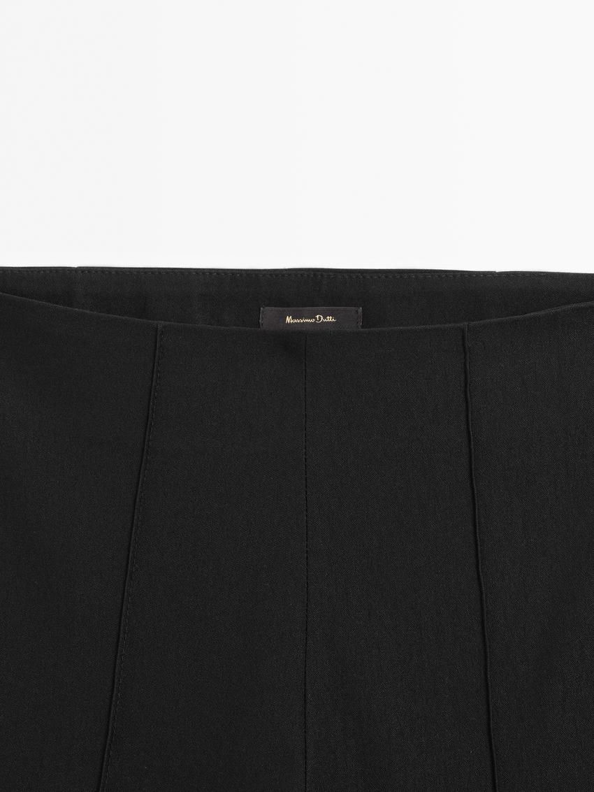 Massimo Dutti Stretch Flare Fit Women Trousers Black | US-QE6327058