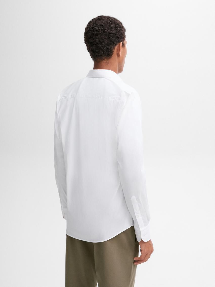 Massimo Dutti Stretch Slim Fit Men Shirts White | US-NJ2593804