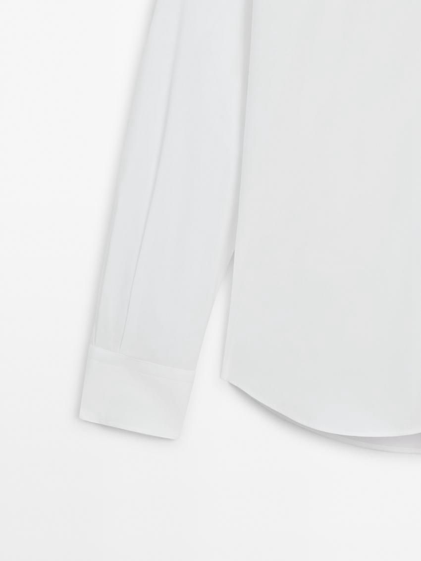 Massimo Dutti Stretch Slim Fit Men Shirts White | US-NJ2593804