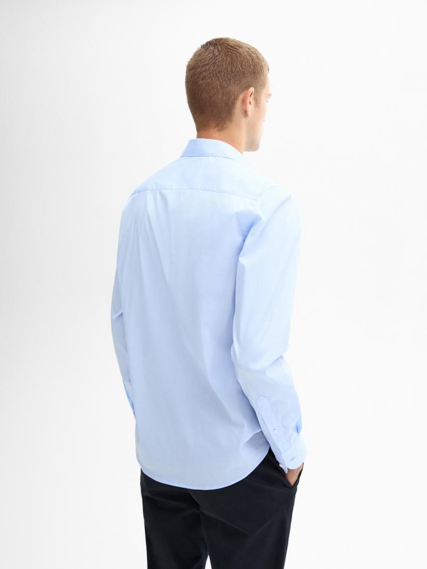 Massimo Dutti Stretch Slim Fit Men Shirts Blue | US-VQ6529701