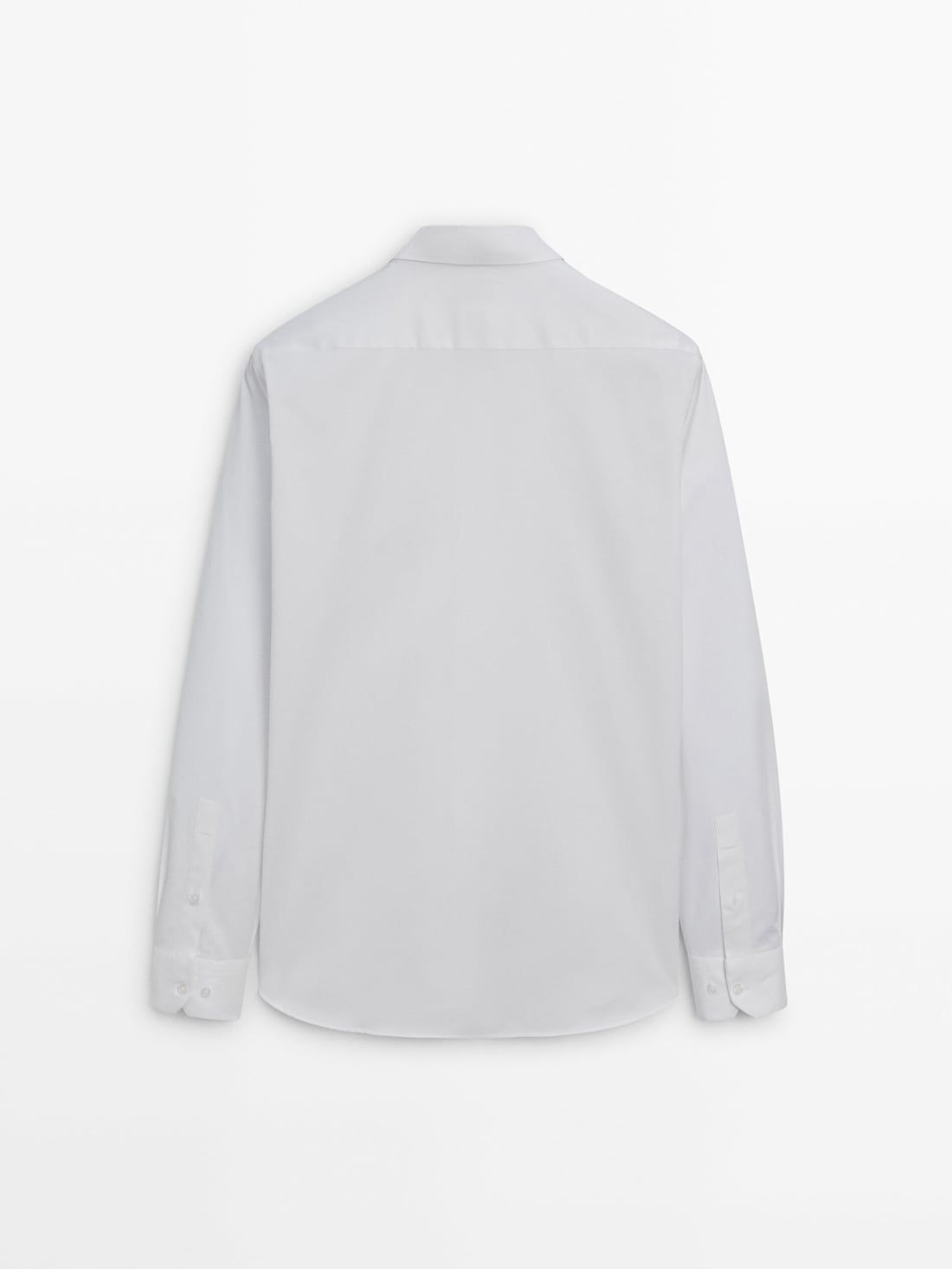 Massimo Dutti Stretch Slim-fit Cotton Twill Men Shirts White | US-GK3567819